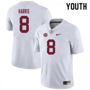NCAA Youth Alabama Crimson Tide #8 Christian Harris Stitched College 2019 Nike Authentic White Football Jersey YD17K56EL